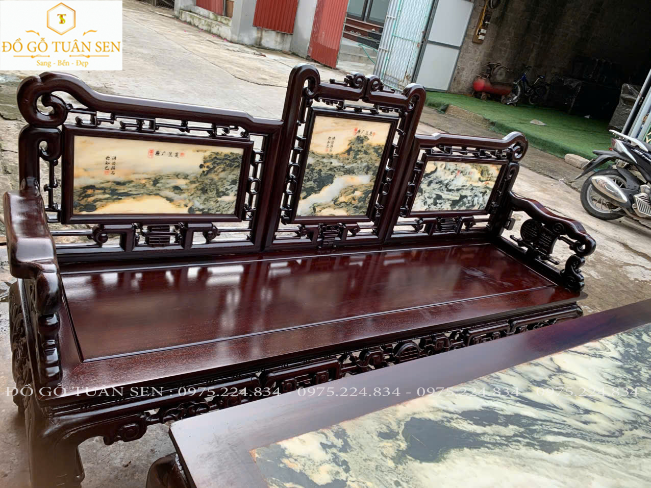 Hình ảnh bộ trường đục 2 mặt gỗ gụ 